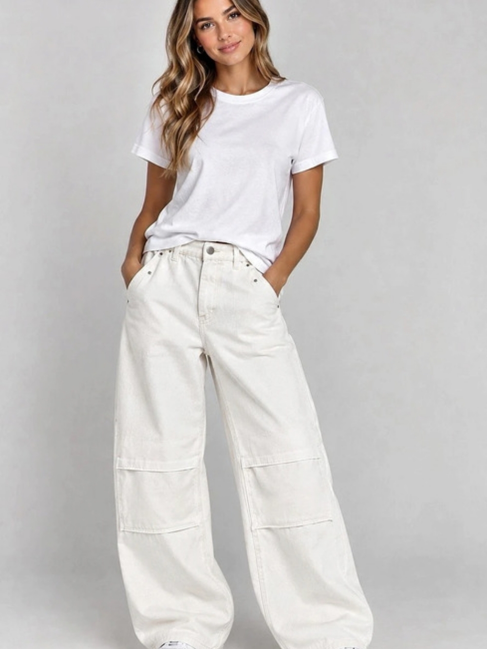 Levi's Dad Utility Pants Wide Leg Cargo Pants White